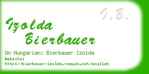 izolda bierbauer business card